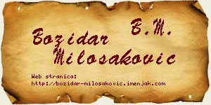 Božidar Milošaković vizit kartica